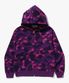 원 포인트 컬러 카모 크롭 풀 집 후드(M) PURPLE