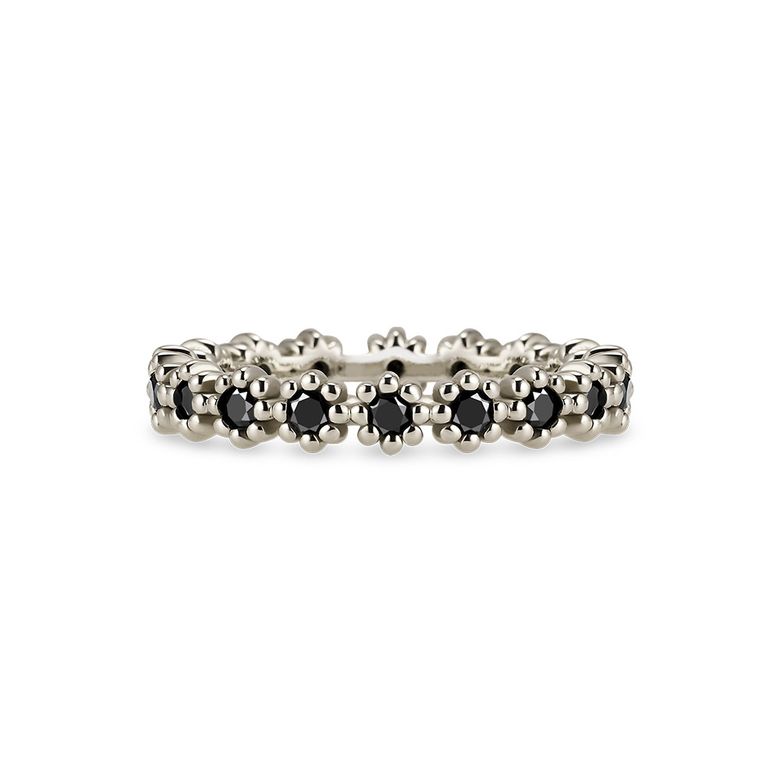14k 데이지 블랙 다이아몬드 이터니티 반지(2mm)