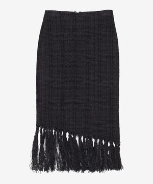 TWEED TASSEL SKIRT (black) S