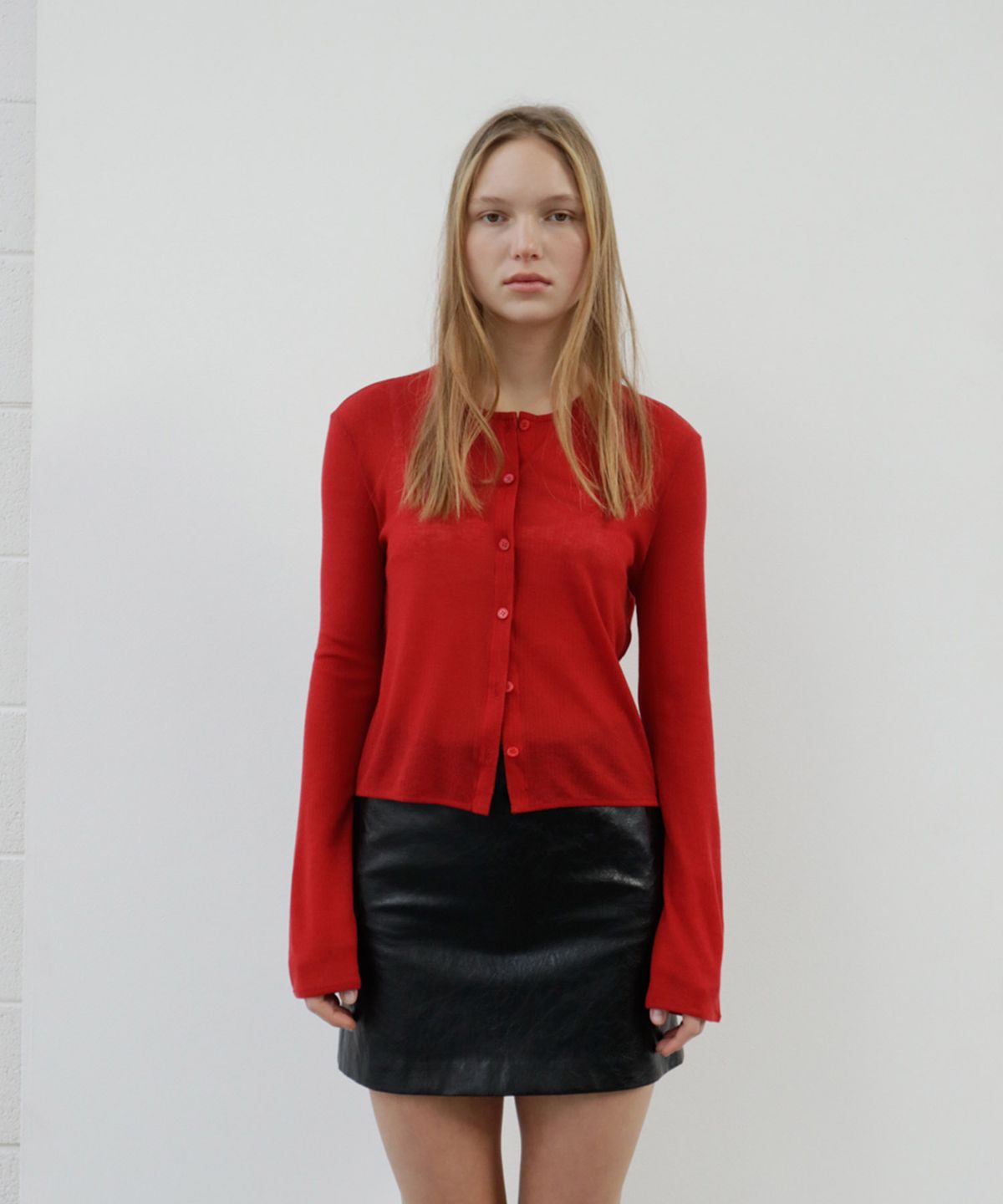 수수무(SUSUMU) LYOCELL BAE CARDIGAN - red