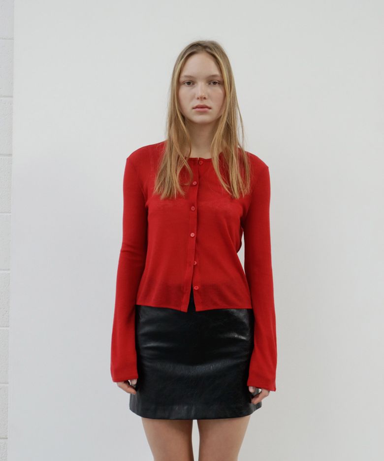 LYOCELL BAE CARDIGAN - red