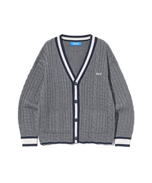 남녀공용 프레피 케이블 가디건[GREY](UB9GD71)