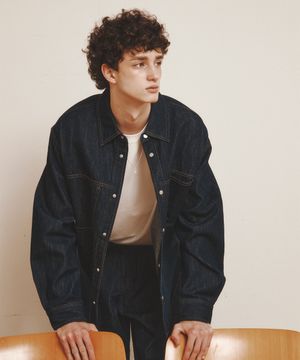 남녀공용 데님 원포켓 오버핏 셔켓[DK-INDIGO](UB9DJ70)
