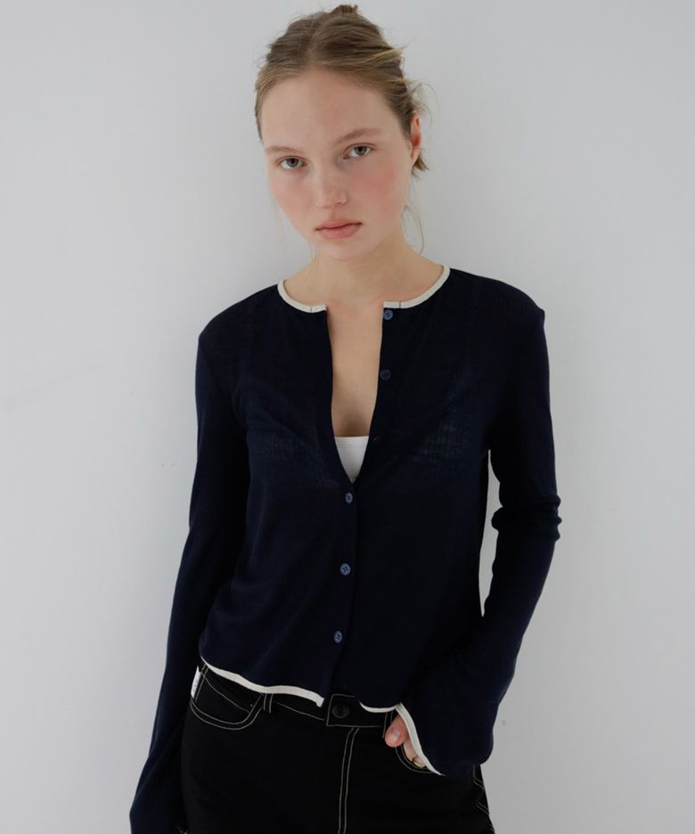 LYOCELL BAE CARDIGAN - navy