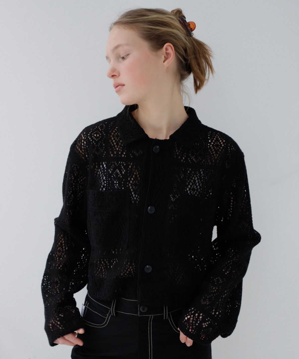 수수무(SUSUMU) VATEL SHIRT JACKET - black