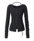 Buckle Strap Cardigan (charcoal)