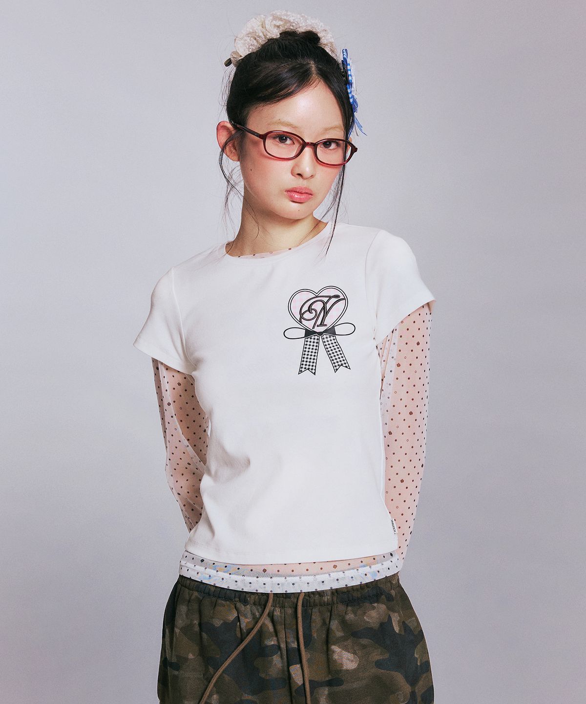 유희(YOUHEE) YOUHEE ROSETTE T-SHIRTS_WHITE
