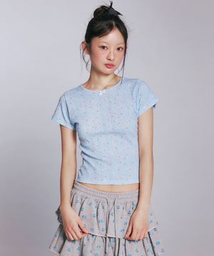 SHEEP PATTERN EYELET T-SHIRTS_LIGHT BLUE