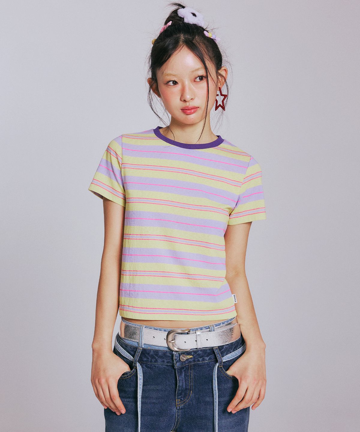 유희(YOUHEE) CANDY STRIPE T-SHIRTS_YELLOW