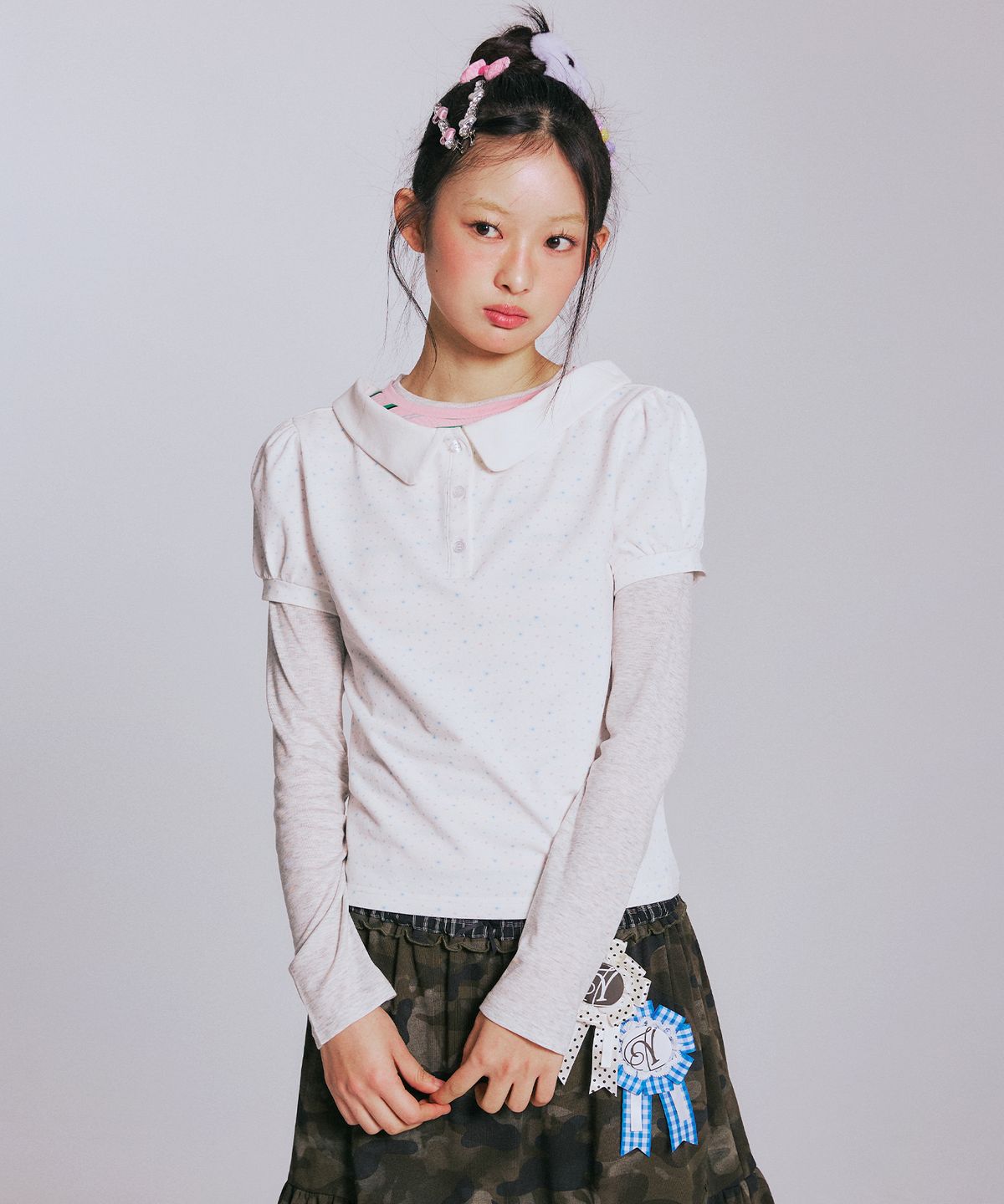 유희(YOUHEE) PUFF SLEEVE PK OFF-SHOULDER T-SHIRTS_WHITE