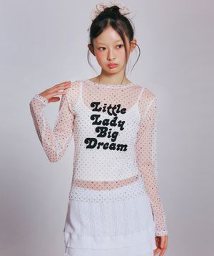 [송이송이 PICK] ROSE DOT MESH LONG SLEEVE_WHITE