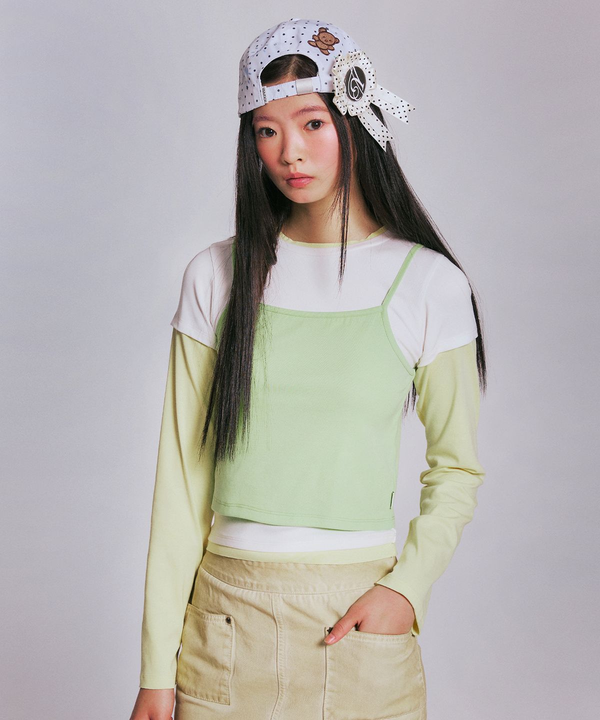 유희(YOUHEE) 3 LAYERED LONG SLEEVE T-SHIRTS_WHITE