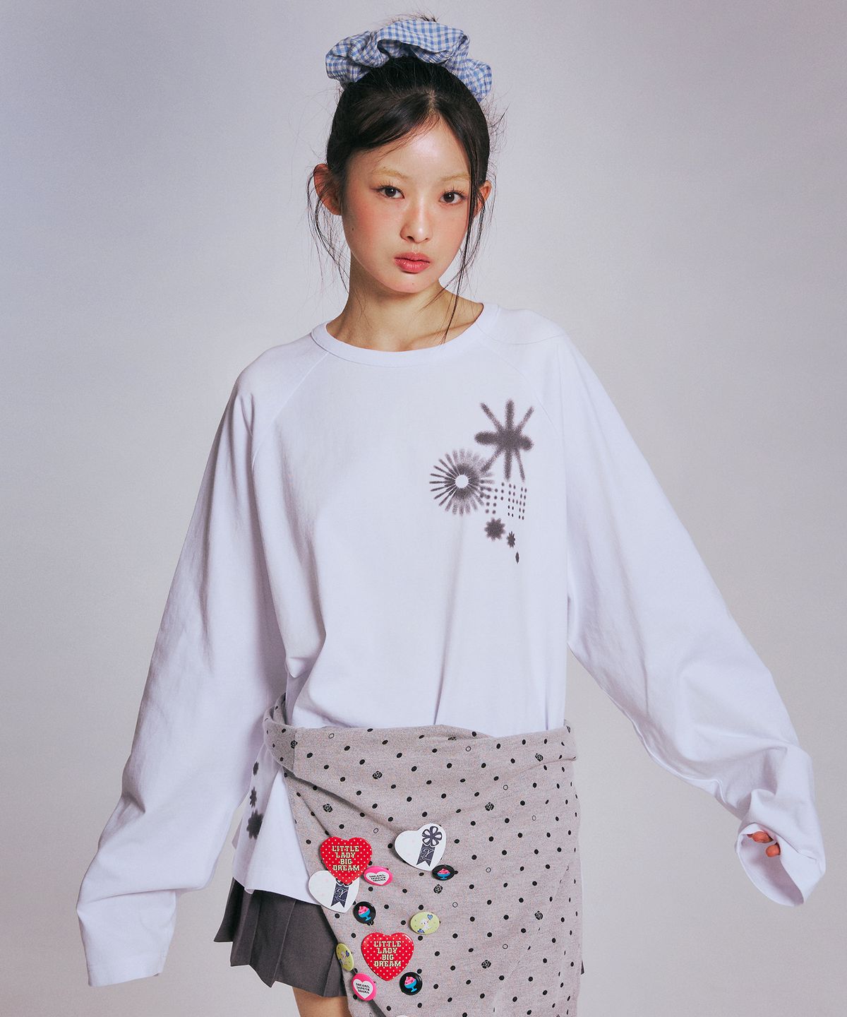 유희(YOUHEE) STAR RAGLAN LONG SLEEVE_WHITE