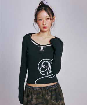 [송이송이 PICK] GRAPHIC HOODIE LONG SLEEVE_BLACK