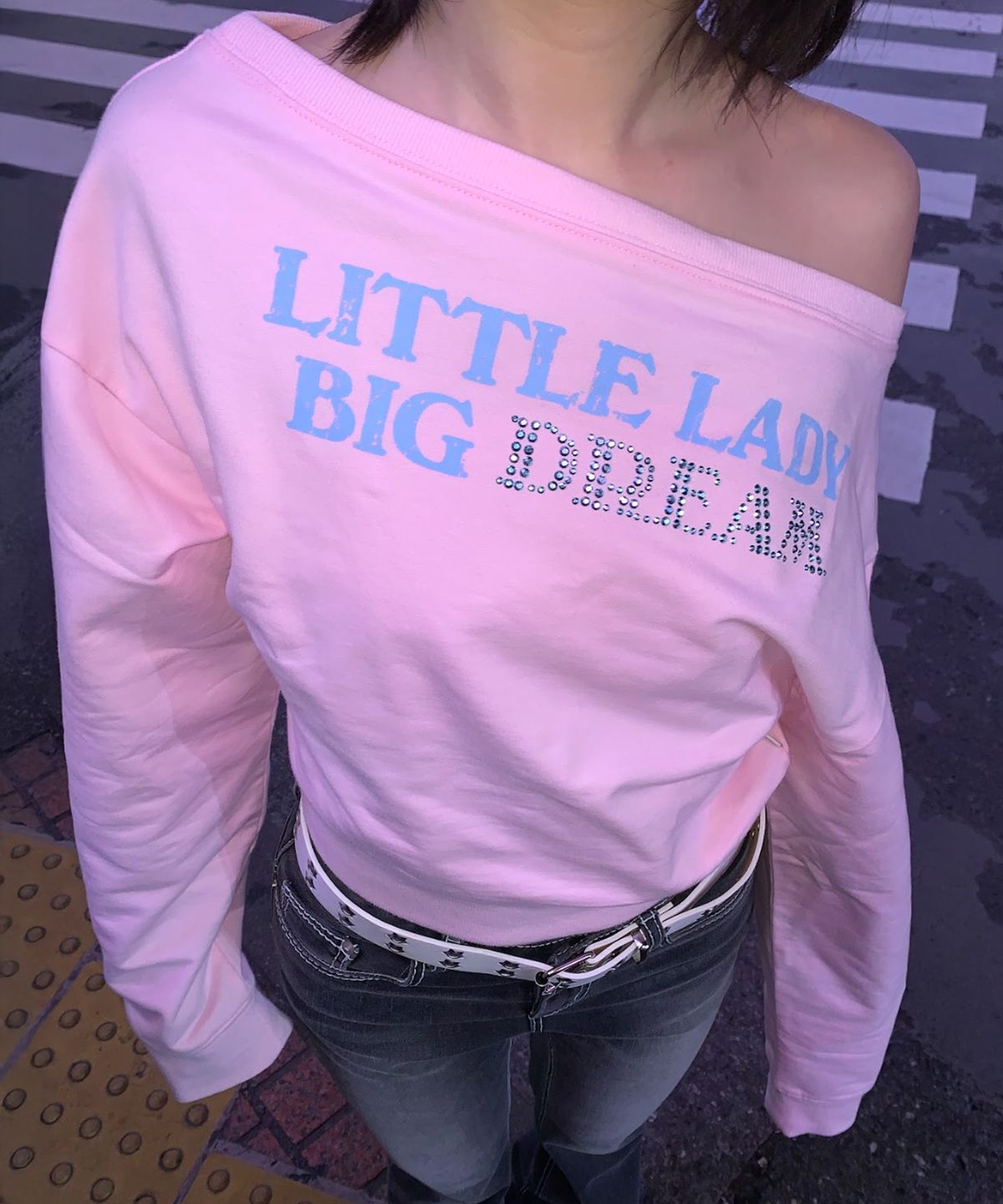 유희(YOUHEE) ONE SHOULDER SWEATSHIRTS_PINK