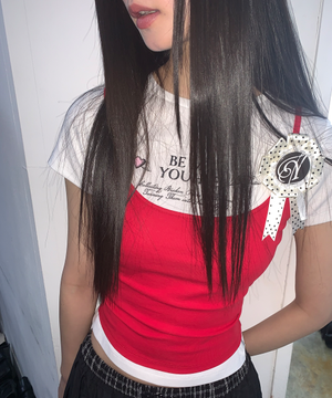 [송이송이 PICK] LABEL DETAILED SLEEVELESS_RED