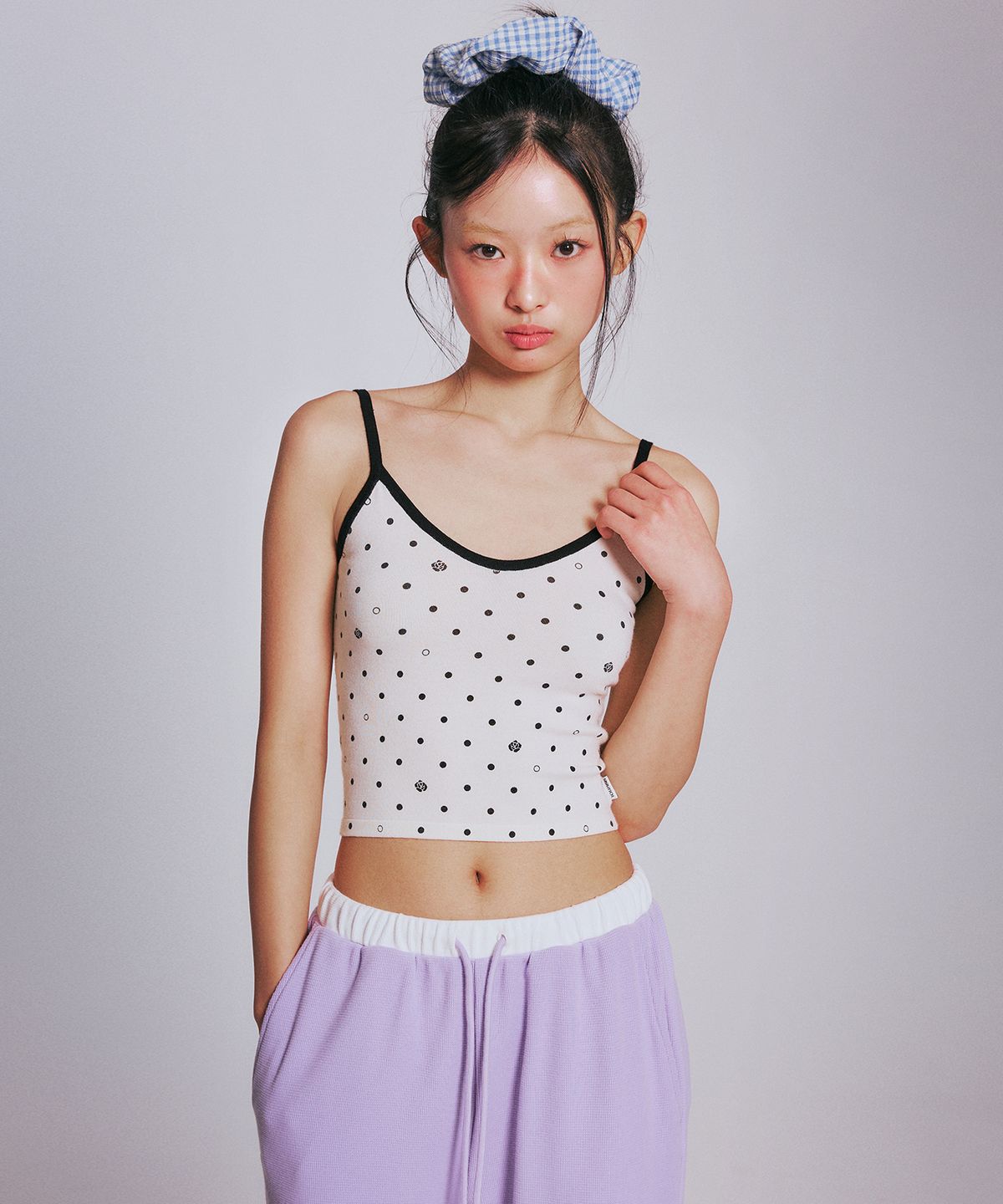 유희(YOUHEE) ROSE DOT KNIT SLEEVELESS_IVORY