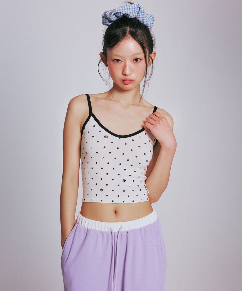 [브랜드위크 20%쿠폰] ROSE DOT KNIT SLEEVELESS_IVORY