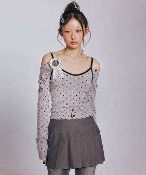 [송이송이 PICK] ROSE DOT KNIT SLEEVELESS_MELANGE GREY