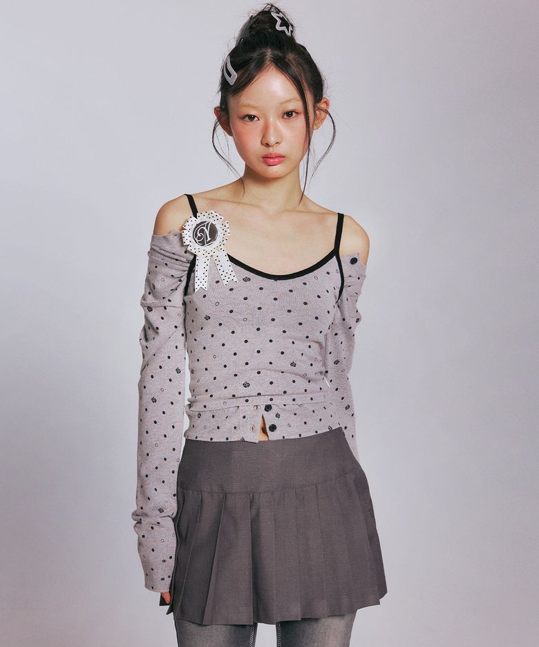 [브랜드위크 20%쿠폰] ROSE DOT KNIT SLEEVELESS_MELANGE GREY