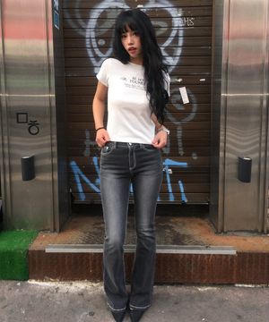 HOTFIX BOOTSCUT DENIM PANTS_GREY