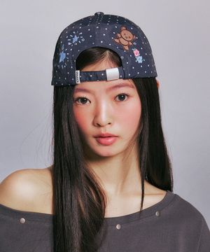 ROSE DOT GRAPHIC BALL CAP_BLACK