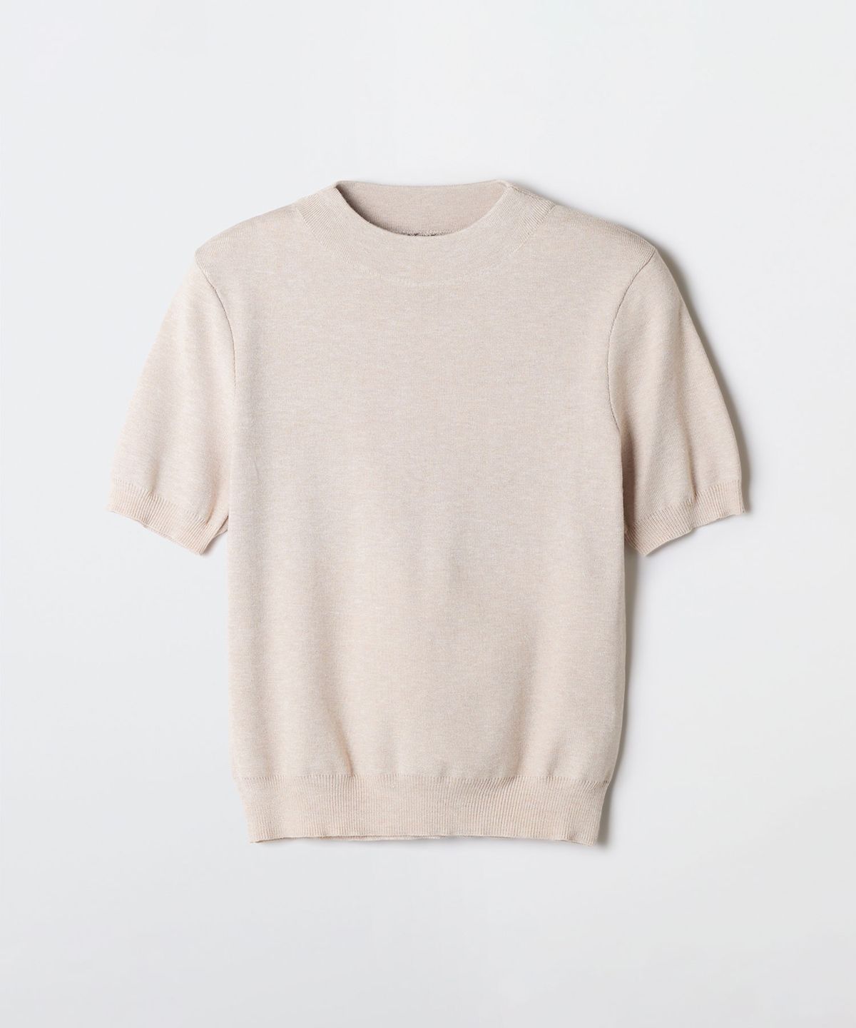스파오(SPAO) [소프트얀] 모크넥 반팔 니트_SPKAG23W02