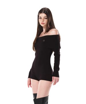신디 오프숄더 니트 바디수트