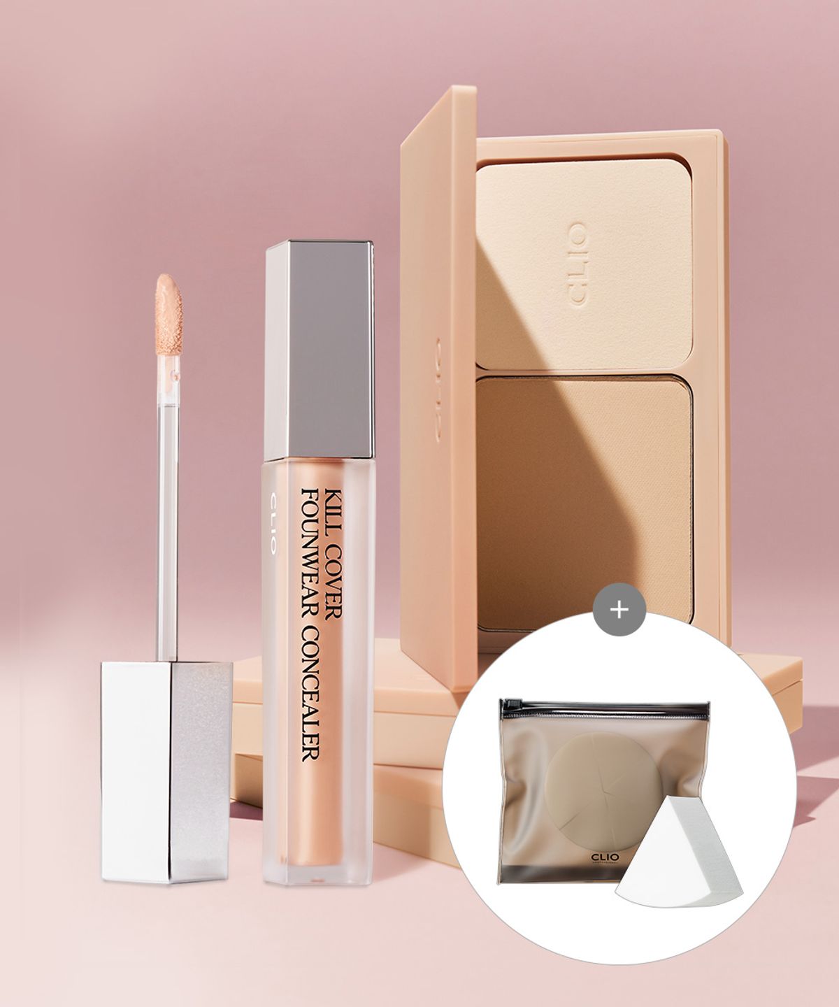 클리오(CLIO) [SET] 킬커버 파운웨어 컨실러 + 파우더 파운데이션 [증정] 메이크업스펀지(대)