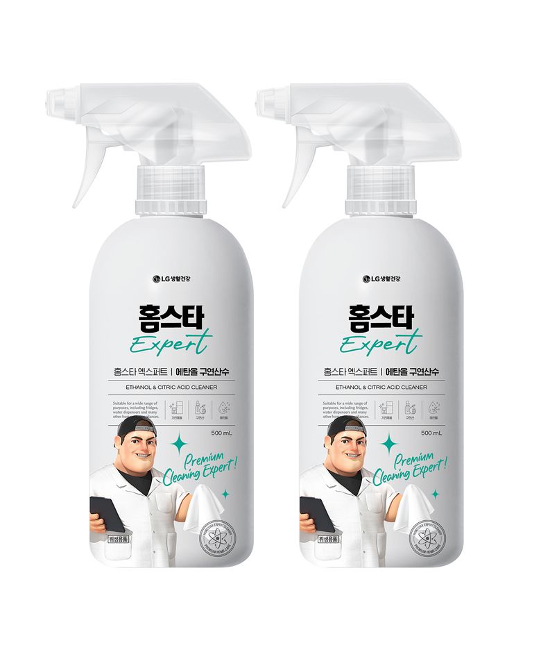 엑스퍼트 에탄올 구연산수 정수기 냉장고 클리너 스프레이 500ml x 2개