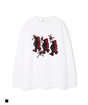 런닝크루 프린팅 오버핏 긴팔 티셔츠