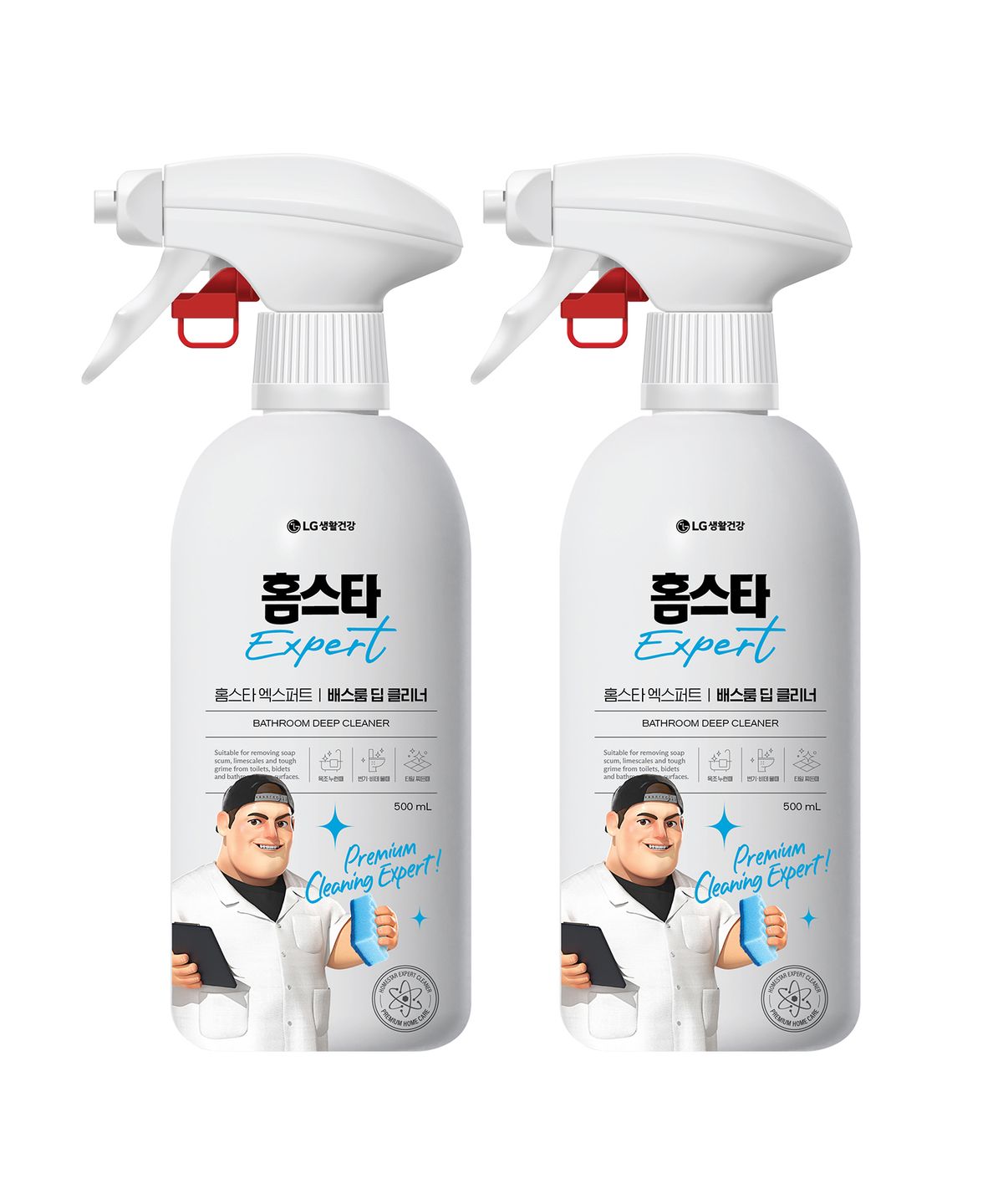홈스타(HOMESTAR) 엑스퍼트 배스룸 딥 클리너 변기비데 찌든때 제거 스프레이 500ml x 2개