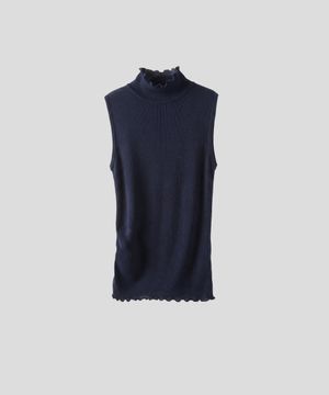 슬리브 터틀넥 탑 [네이비]