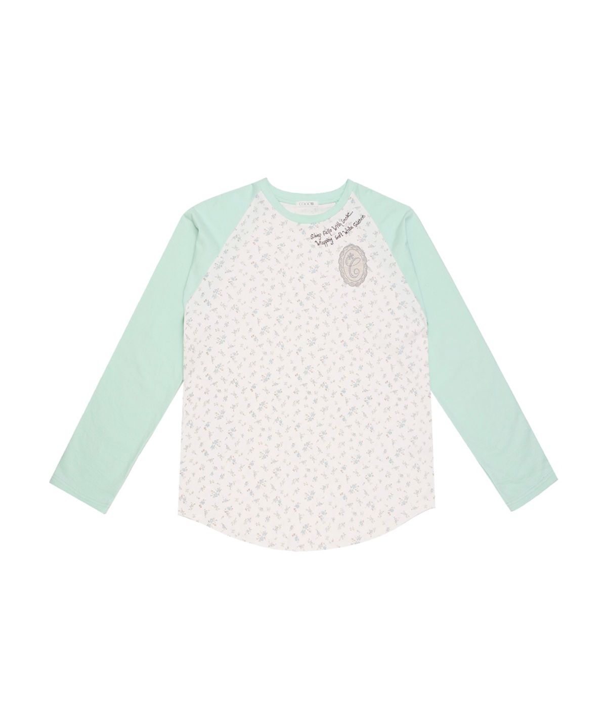 콜로신스(COLOCYNTH) Sleep Well T-shirt Mint & Blue Flower