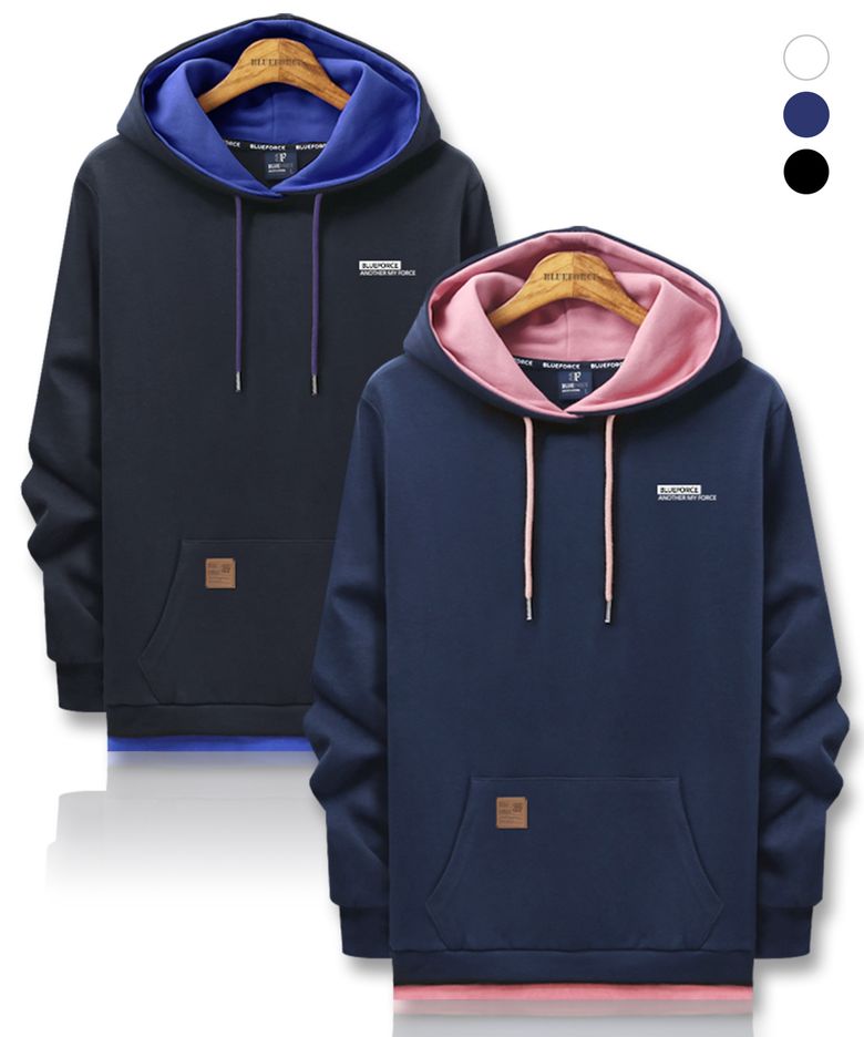 [2PACK] 로에온 후드티 레이어드 스웨트 티셔츠