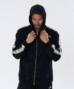 심볼 테이프 후드 집업 (블랙)