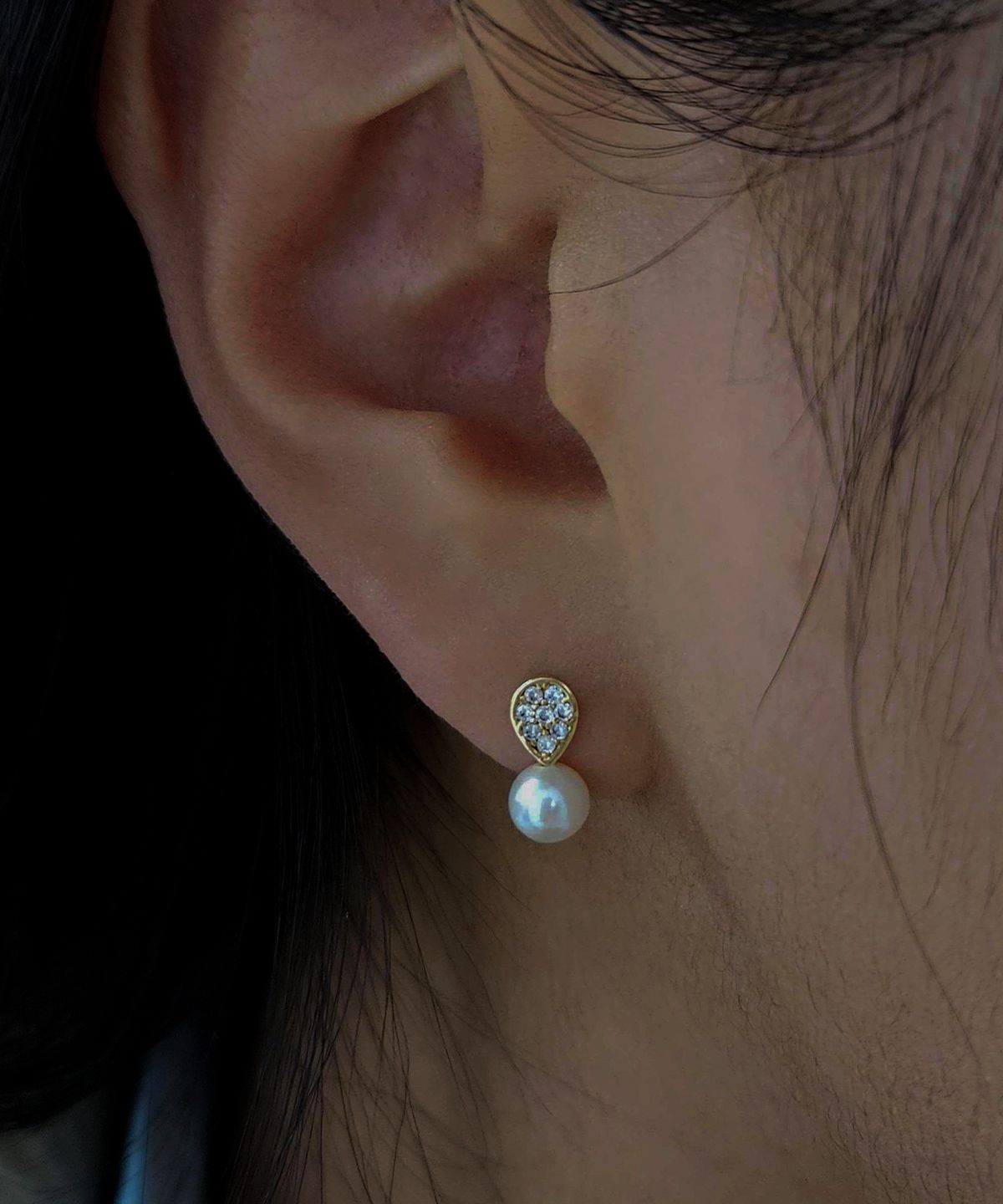 엘렌쥬얼리(HELENE JEWELRY) 14K 담수 진주 클레르 큐빅 귀걸이