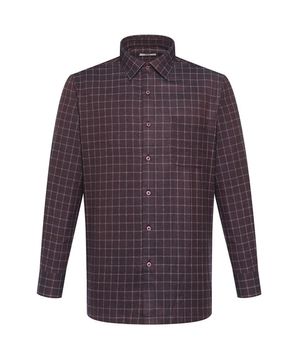 기모 스몰체크 셔츠 바이올렛