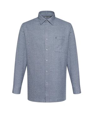 기모 스몰체크 셔츠 블루