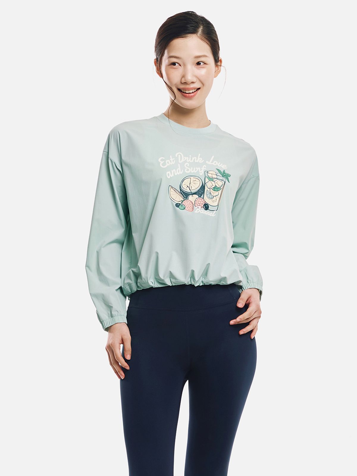 배럴(BARREL) 우먼 루즈핏 아트웍 우븐 커버업 풀민트 (B6SWWCV001FMT)