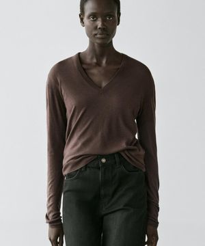 실크 & 울 블렌드 니트 스웨터