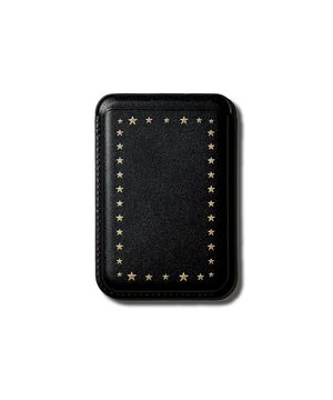 금색별 가죽 맥세이프 카드 홀더_블랙