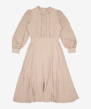 기하학 패턴 하이넥 롱 원피스 MIWOWBT11B S