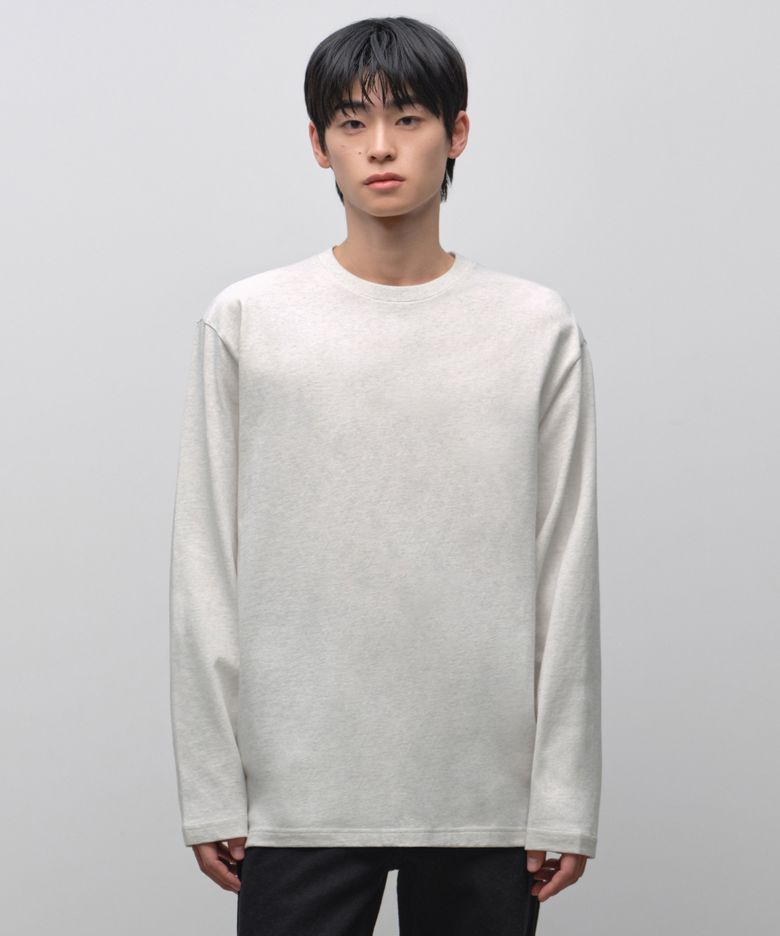 릴렉스드 OE 크루 넥 긴소매 티셔츠 [오트밀]