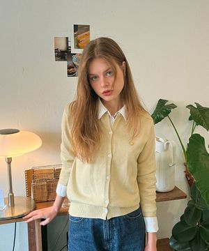 (W) 베이직 에센셜 워셔블 라운드 가디건 BUTTER