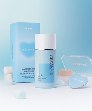 메이크 킵 베이스 라이트블루 + 미니 하트 퍼프 2P 세트