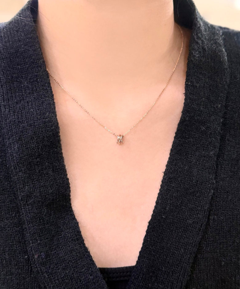 [14K/18K 골드] 볼륨 커브링 펜던트 목걸이