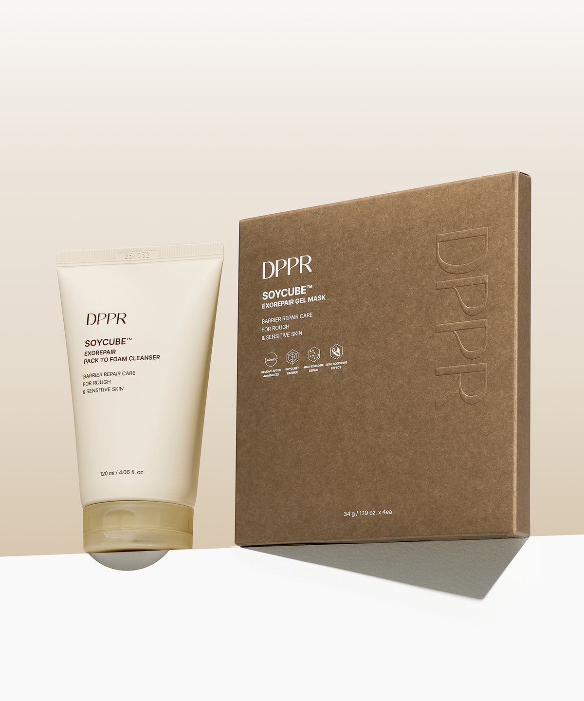 디퍼(DPPR) [소이충전 SET] 소이큐브 엑소리페어 팩투폼 클렌저 120ml + 소이큐브 겔 마스크 4매입