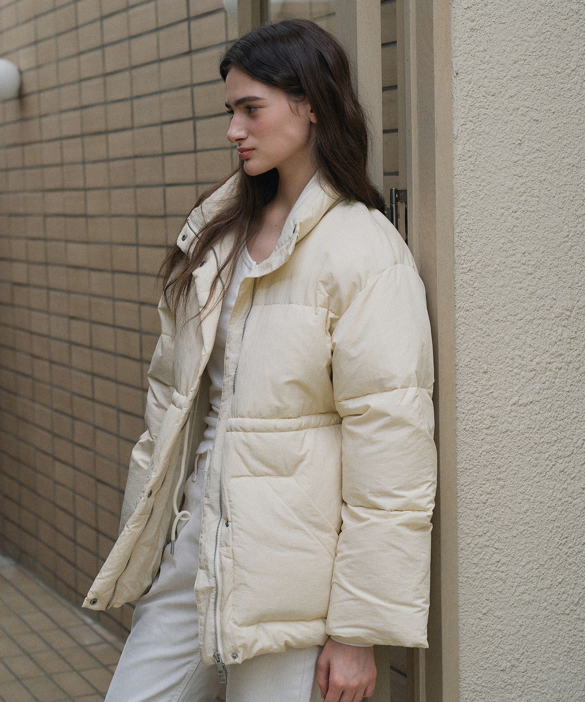 베르봄(VERBOM) String Half Puffer Duck Down Jumper_Ivory