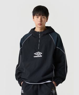 HBL 네오 브릿 컬러블록 후드 아노락 블랙 UR124CWT23